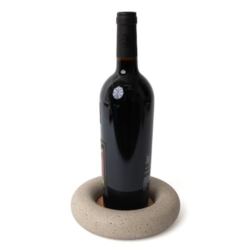 laydown image of Concrete + Cork Wine Bottle Coaster