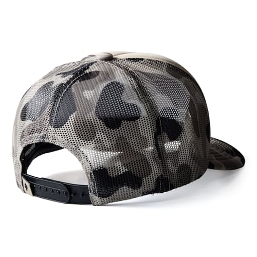 laydown image of Animated Camo Huckberry Supply Trucker