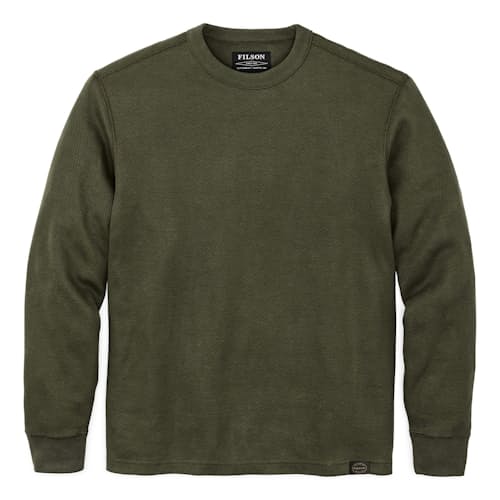 laydown image of Waffle Knit Thermal Crewneck