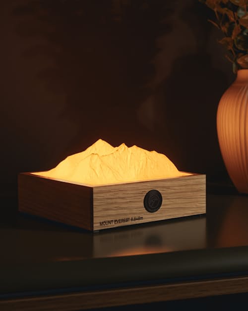 lifestyle image of Holzgestein Mount Everest Lamp