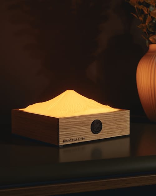 lifestyle image of Holzgestein Mount Fuiji Lamp