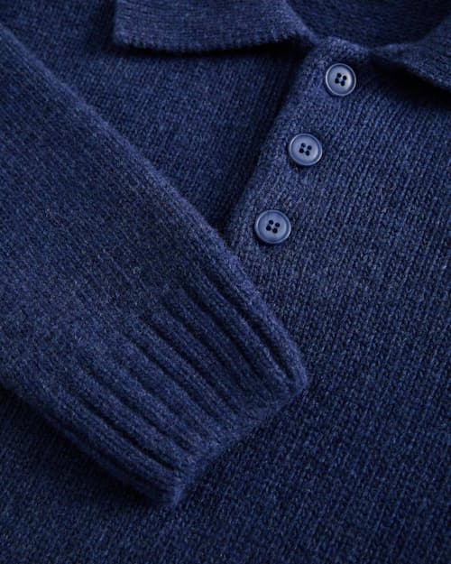 laydown detail image of Eca Textured Wool Knit Polo