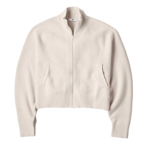 laydown image of Women's Cottonsilk™ Bomber Zip  Up