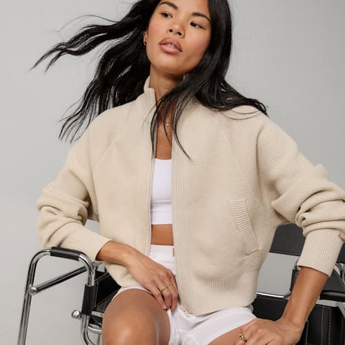 lifestyle image of Women's Cottonsilk™ Bomber Zip  Up