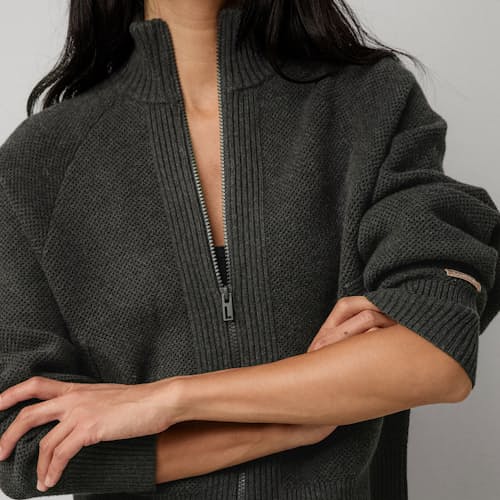 lifestyle image of Women's Cottonsilk™ Bomber Zip  Up