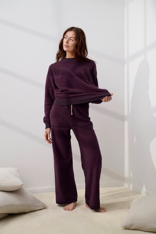 on model image of Women's Silksweats Heavyweight Reversible Wide Leg Pant