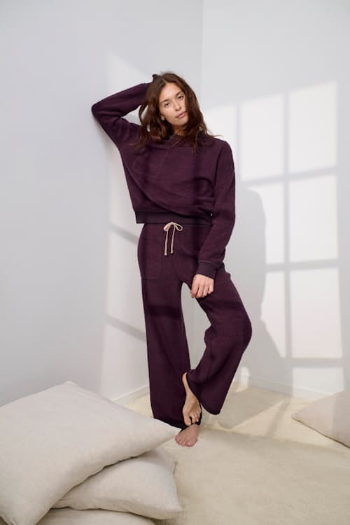 on model image of Women's Silksweats Heavyweight Reversible Wide Leg Pant