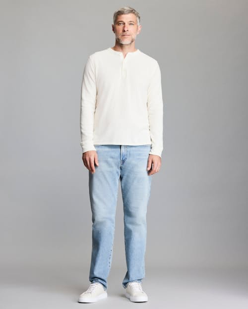 on model image of Slub Tuck Henley