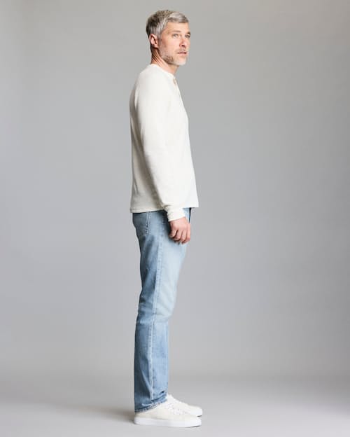 on model image of Slub Tuck Henley