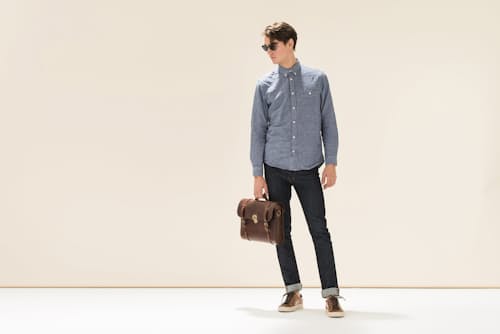 on model image of Scott Writer's Bag