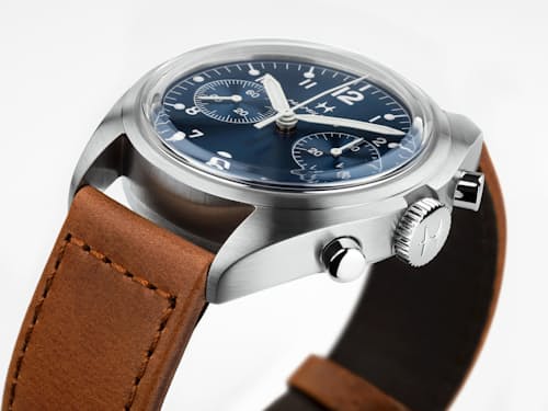 laydown detail image of Khaki Aviation Pilot Pioneer Mechanical Chrono 40mm Watch