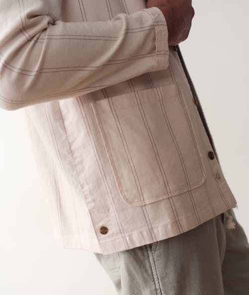 on model image of Sergio Hemp Overshirt