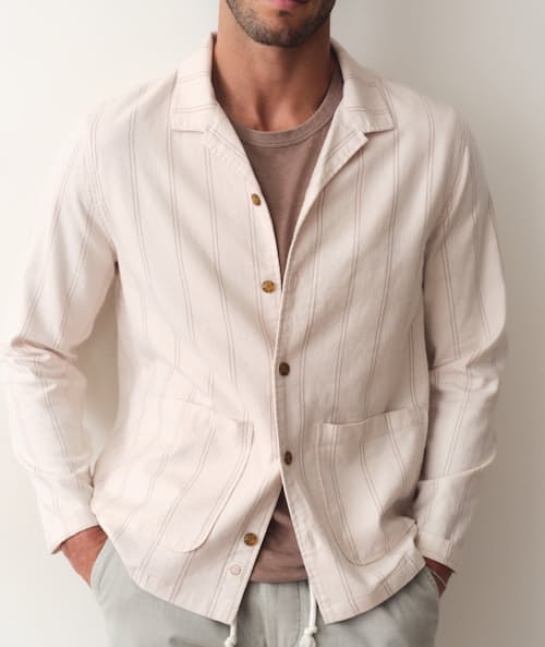 on model image of Sergio Hemp Overshirt