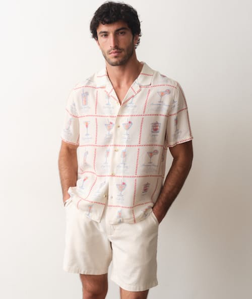 on model image of Resort Short Sleeve Shirt