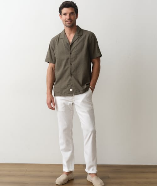 on model image of Resort Short Sleeve Shirt
