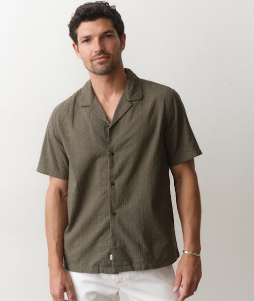 on model image of Resort Short Sleeve Shirt