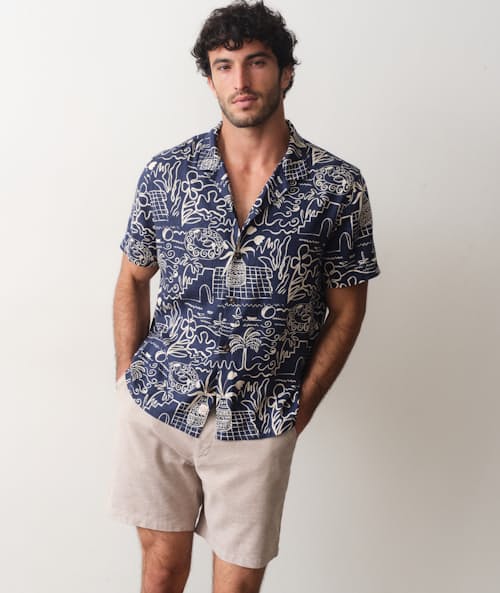 on model image of Resort Short Sleeve Shirt