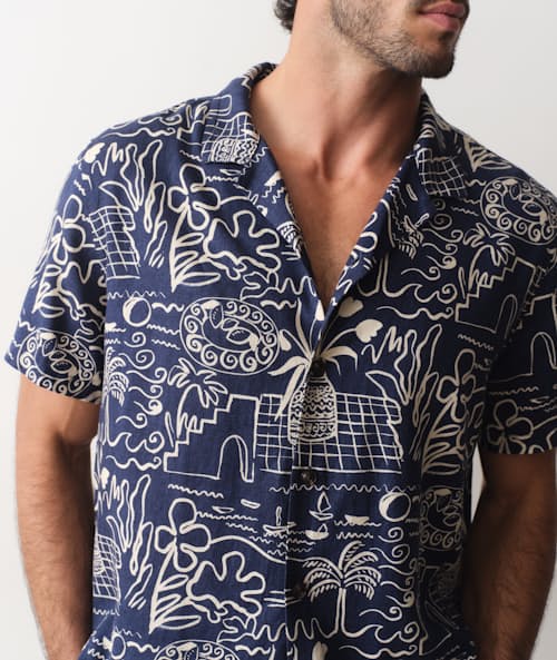 on model image of Resort Short Sleeve Shirt