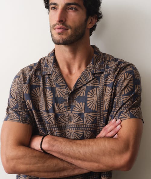 on model image of Resort Short Sleeve Shirt