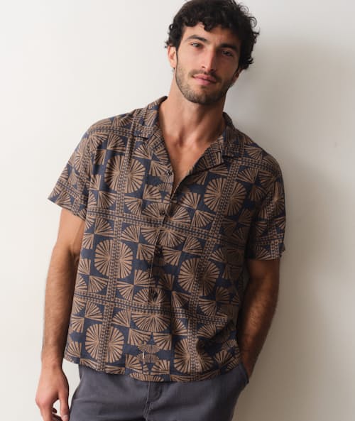 on model image of Resort Short Sleeve Shirt