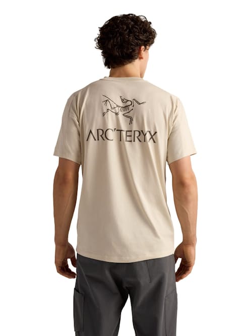 on model image of Kragg SL Cotton Bird Word Short Sleeve T-Shirt