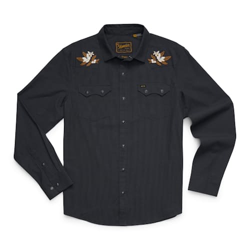 laydown image of Crosscut Deluxe Long Sleeve Snapshirt