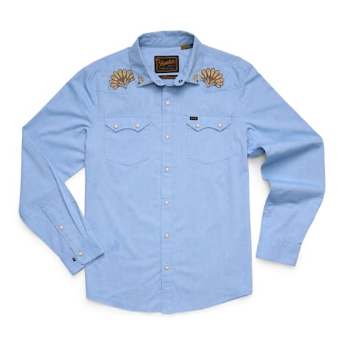 laydown image of Crosscut Deluxe Long Sleeve Snapshirt