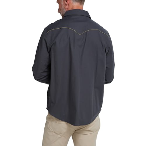 on model image of Broncbuster Long Sleeve Snapshirt