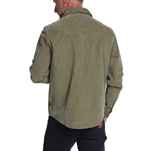 on model image of Banning Corduroy Snapshirt