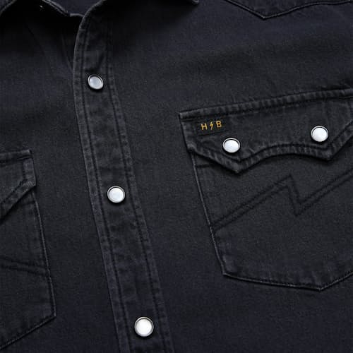 laydown detail image of Dust Up Denim Snapshirt
