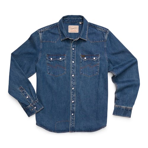 laydown image of Dust Up Denim Snapshirt