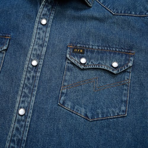 laydown detail image of Dust Up Denim Snapshirt