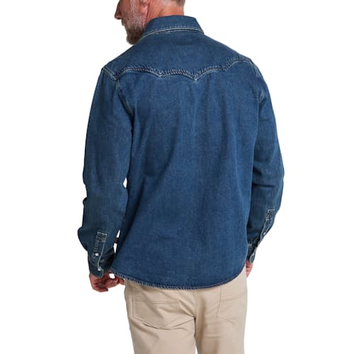 on model image of Dust Up Denim Snapshirt