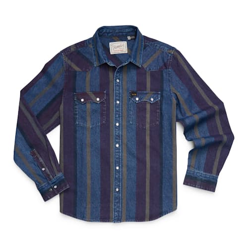 laydown image of Dust Up Denim Snapshirt