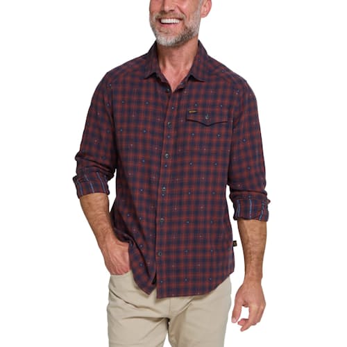 on model image of La Grange Lightweight Flannel