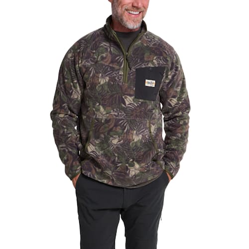 on model image of Free Range Fleece Pullover
