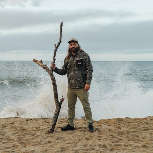 lifestyle image of Free Range Fleece Pullover