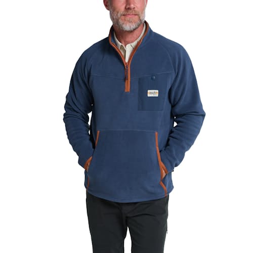 on model image of Free Range Fleece Pullover