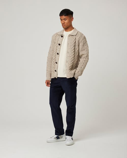 on model image of Hudson Aran Cardigan