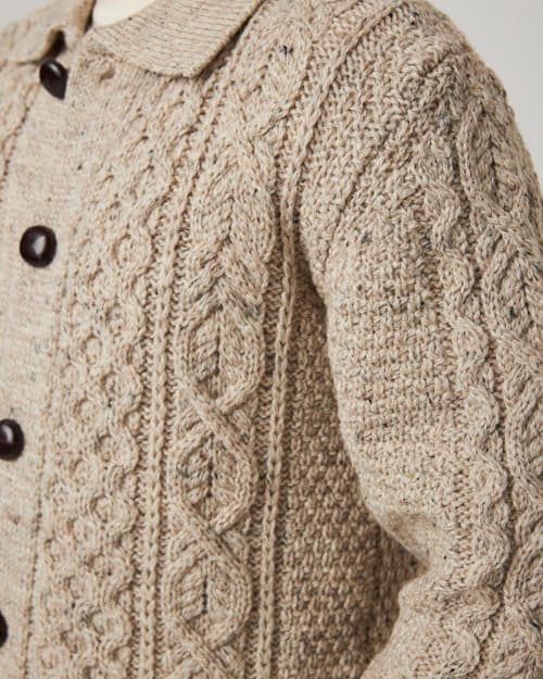 on model image of Hudson Aran Cardigan