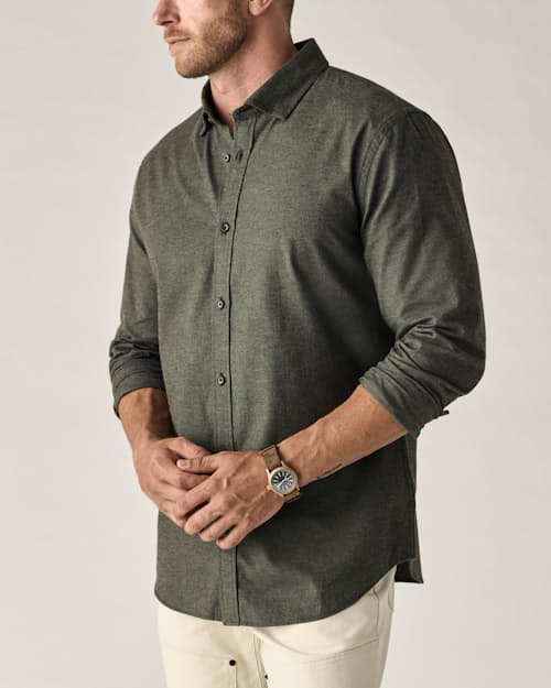 on model image of Brushed Cotton Shirt