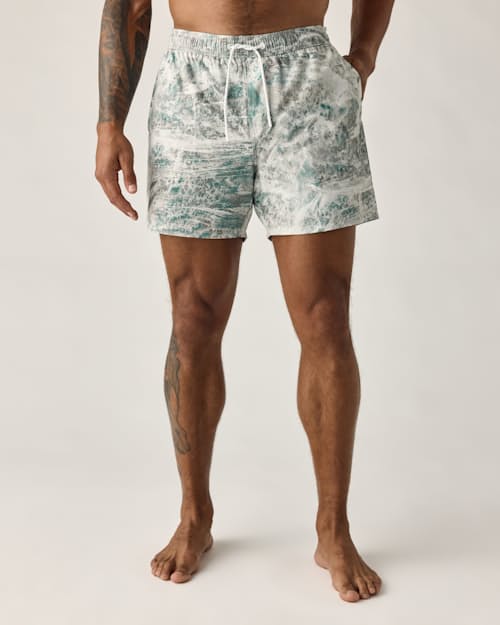 on model image of Performance Lined Swim Trunk - 5"