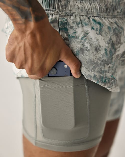on model image of Performance Lined Swim Trunk - 5"
