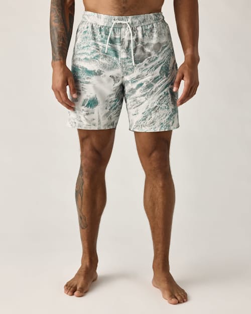on model image of Performance Lined Swim Trunk - 7"