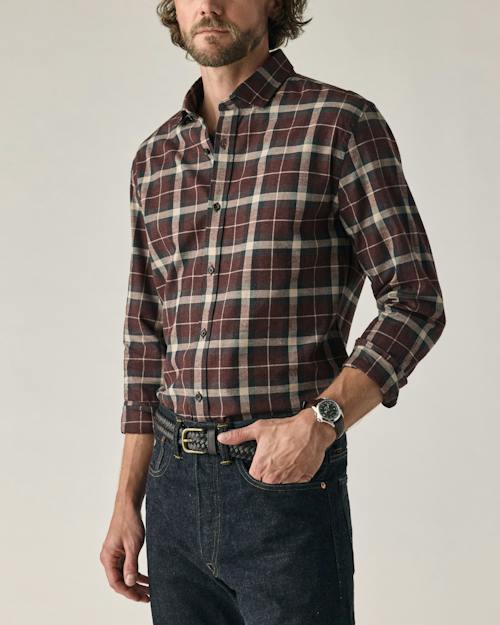 on model image of Brushed Cotton Shirt