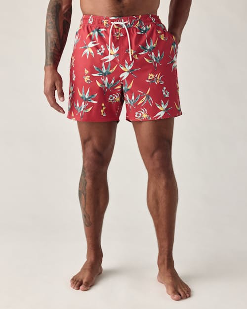 on model image of Performance Lined Swim Trunk - 5"