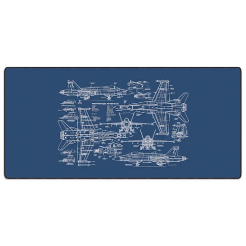 laydown image of 18A Hornet Blueprint Mousepad