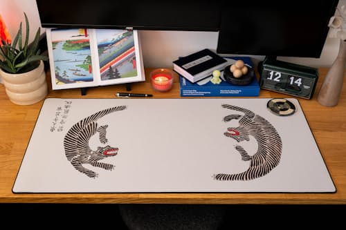lifestyle image of Tigers by Taguchi Tomoki Mousepad