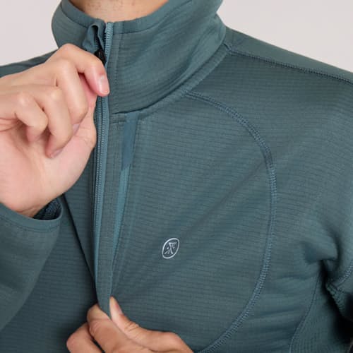 on model image of Grid Lock Fleece Quarter Zip