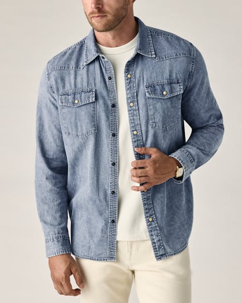 on model image of Cotton Western Shirt
